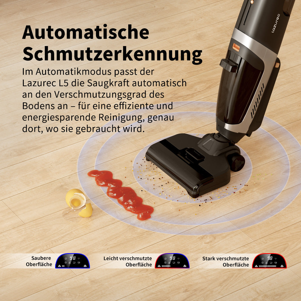 Lazurec L5 Nass Trocken Staubsauger- automatische Schmutzerkennung