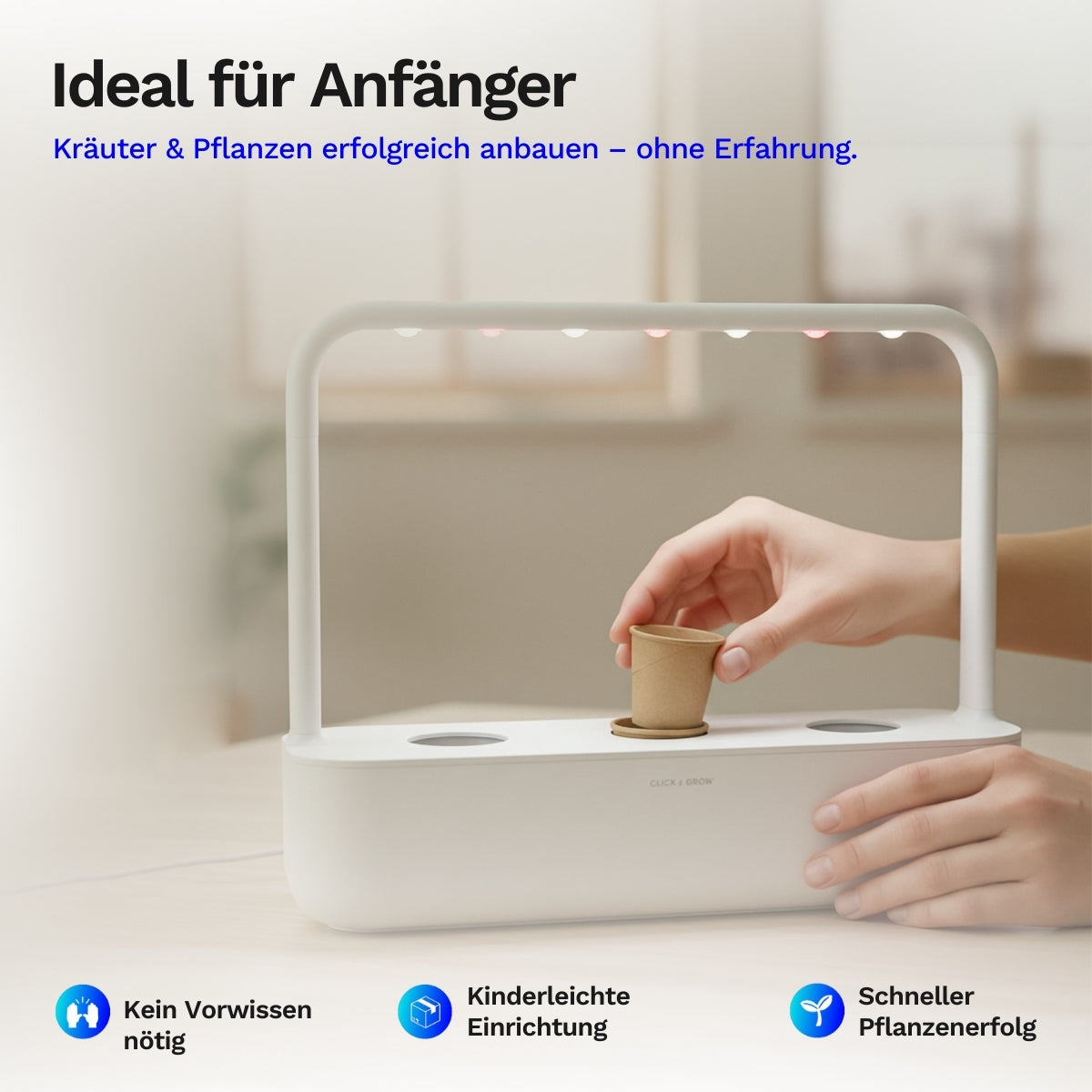Click & Grow Smart Garden 9 - Indoor Kräutergarten (Farbe: weiß oder grau)