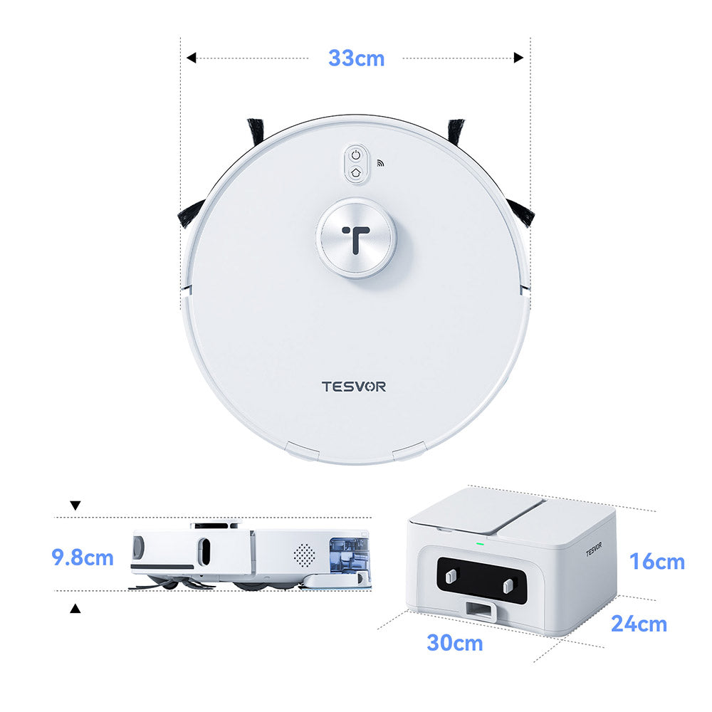 Tesvor S8 Max Saug und Wischroboter Masse