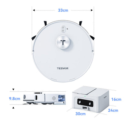Tesvor S8 Max Saug und Wischroboter Masse